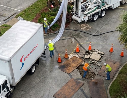 Shenandoah workers and truck at work