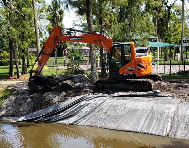 Shenandoah Crane digging land--Seawall And Enbankment