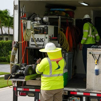 Shenandoah workers and trucks - Emergency response
